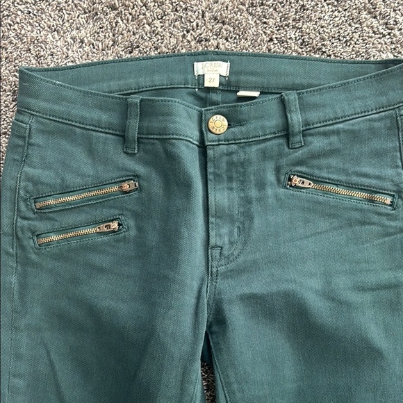 J Crew Green Jeans Zipper Pocket Size 27 - Picture 2 of 6